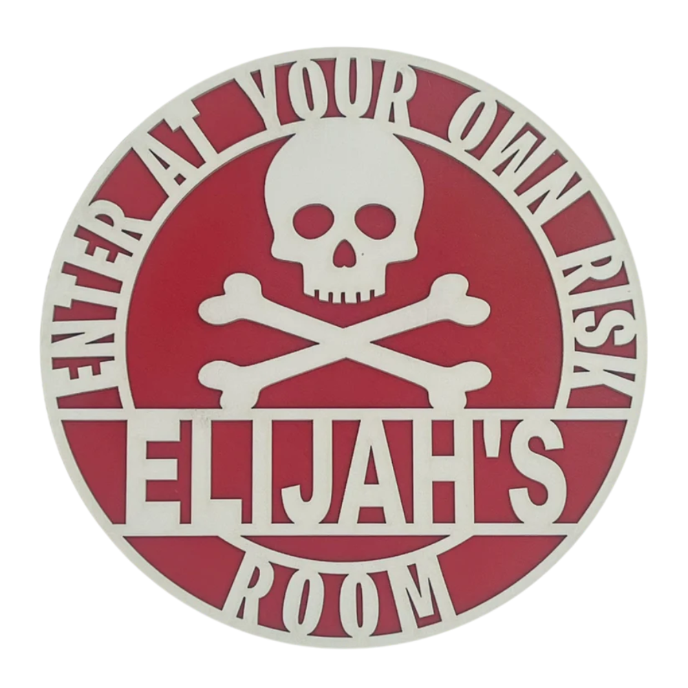 Skull & Crossbones: Personalized Enter At Your Own Risk Sign