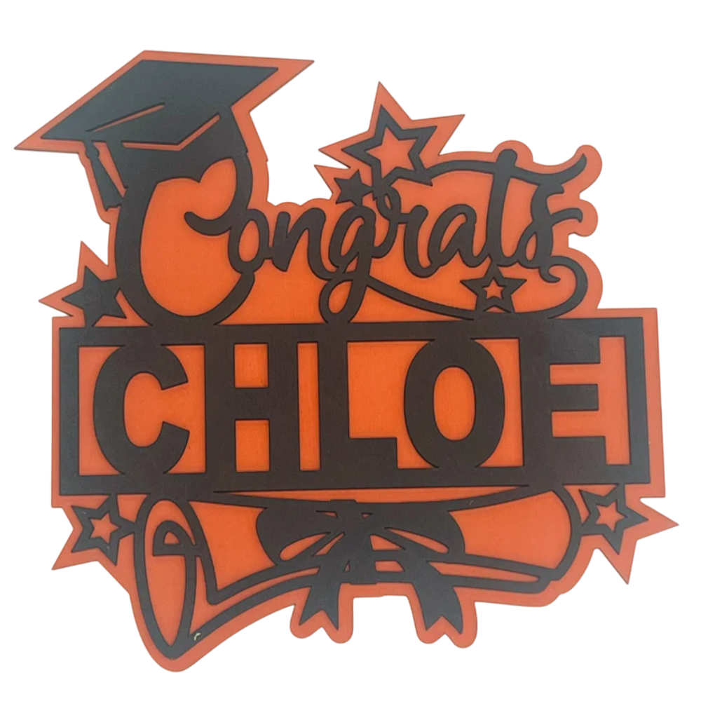 Congrats Grad! Personalized Wooden Graduation Sign