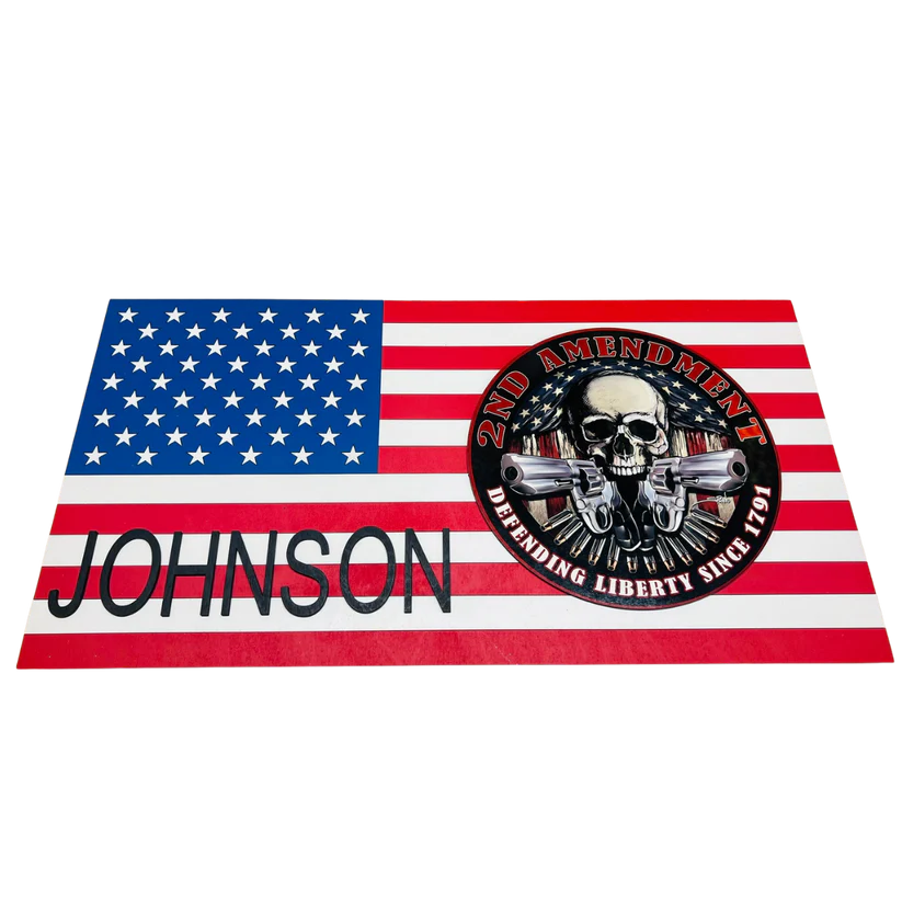 Perfect Man Cave Sign: Personalized 2A Wooden American Flag