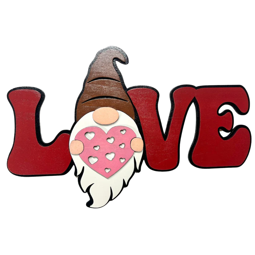 Spread the Valentines Love: Adorable Layered "LOVE" Gnome Sign!