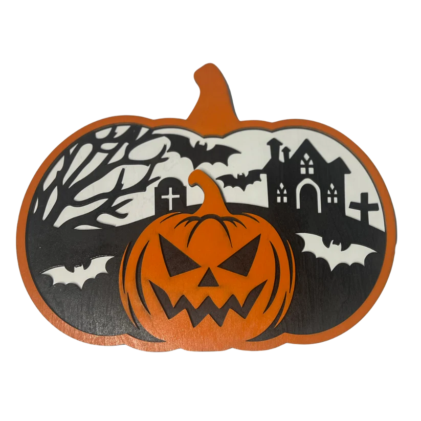 The Ultimate Halloween Statement: Handcrafted 3D Spooky Pumpkin Scene