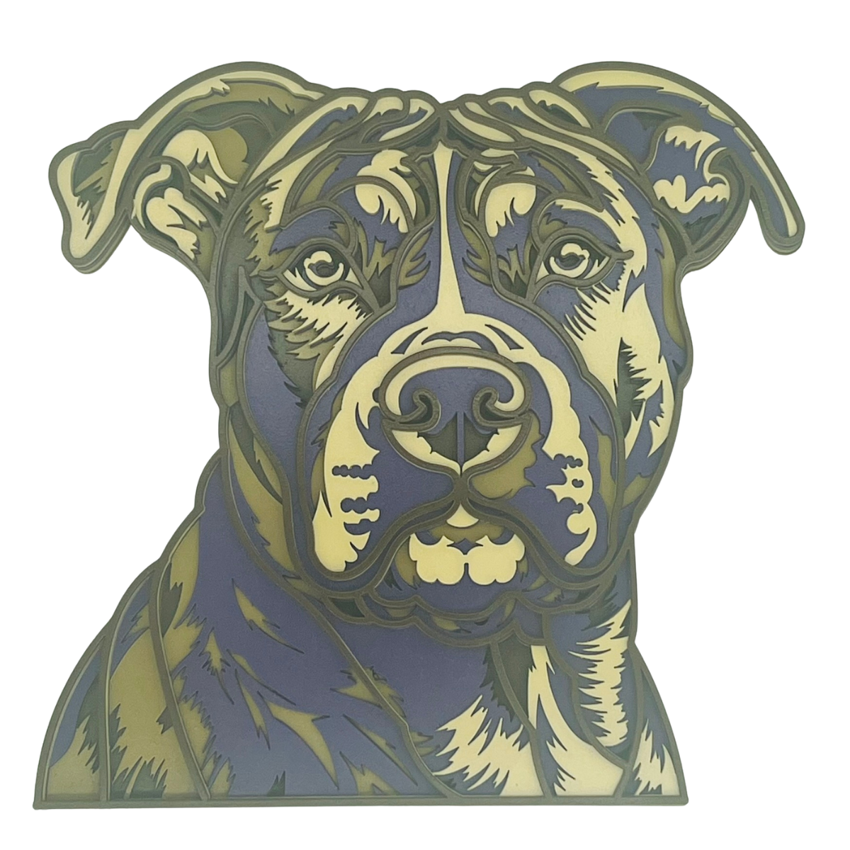 Uncover the Beauty: Striking Layered Pitbull Art!