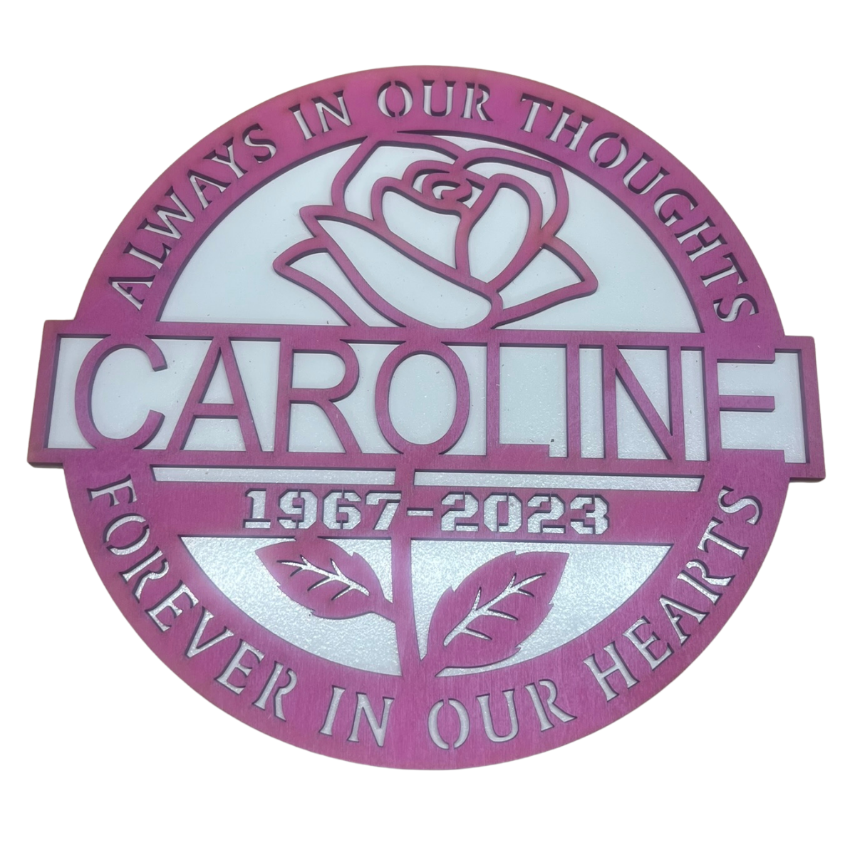 Handcrafted 3D Rose Memorial Sign